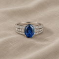 Split Band Zirconia Silver Ring