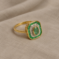 Vintage Teal Zirconia Ring