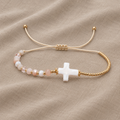 Graceful White Cross Bracelet