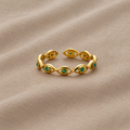 Radiant Green Gemstone Ring