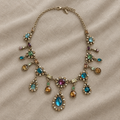 Multicolor Zirconia Teardrop Necklace