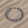 Heart Shape Link Silver Bracelet