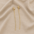 Minimalist Cold Cross Tassel Earrings