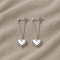 Elegant White Gold Heart Earrings