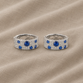 Iconic Blue Zirconia Hoop Earring