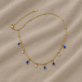 Pear Shape Sapphire Gold Necklace