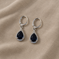Blue Crystal Studded Drop Earring