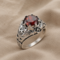 Red Synthetic Cubic Zirconia Ring for Ladies