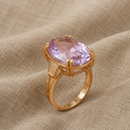 Minimalist Oval Purple Stone Ring