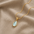 Water Drop Glass Pendant Necklace