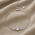 Set Round Moonstone Bracelet