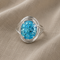 Aquamarine Blue Zircon Ring