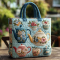 Embroidered handbag - floral pattern