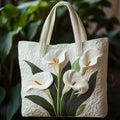 Embroidered master bag - white lilies