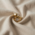Timeless gold teardrop zirconia ring