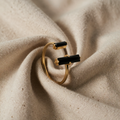 Timeless obsidian ring in minimalist design
