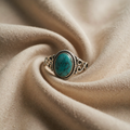 Timeless Beautiful Oval Turquoise Ring in Silver