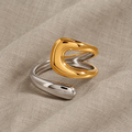 Timeless Elegant Open Gold Ring with Minimalist Twist