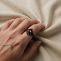 Ring with Dark Purple Drop Stone and Ornaments