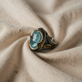 Antique Silver Blue Zircon Ring