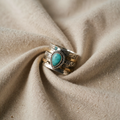 Antique Style Turquoise Ring with Gold Chain