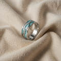 Aurora ring inspired by sea waves and beach with shiny surface