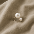 Duo Adjustable Statement Pearl Ring