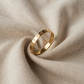 Gold-Coloured Ring with Heart Engraving