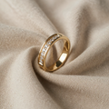 Gold Ring with Continuous Zirconia Row