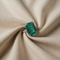 Special blue-green moissanite ring
