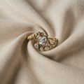 Crystal Heart Ring with Central Heart and Shining Stones