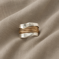 Silver gold necklace ring
