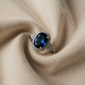 Midnight Size Sapphire Oval Ring