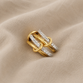 Silver Ring with Twisted Zirconia Design