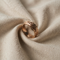 Flower Garden Ring with Rose Gold Floral Engraving