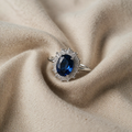 Classic Halo Ring with Sapphire