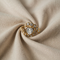 Crystal Heart Ring with Multi-Stone Embrace