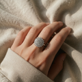 Crystal Cluster Halo Statement Ring