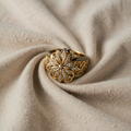 Decorative Gold Ring with Floral Motif