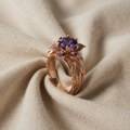Gold Purple Flower Ring