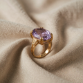Minimalist Charming Oval Rings with Purple Stone