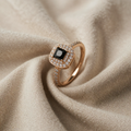 Square Black Onyx Gold Ring
