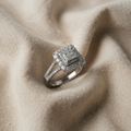 Square Cubic Zirconia Engagement Ring