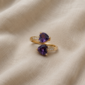 Noctira Purple Heart Ring | Gold Band