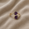 Noctira Purple Heart Ring | Gold with Purple Stone