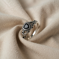 Onyx Heart Cubic Zirconia Ring