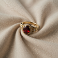 Ruby Halo Knot Ring
