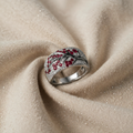 Ruby Ring with Wooden Ring | White Gold