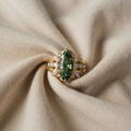 EMERALD RING golden zircon ring