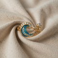 Ring "Ocean Waves" with Shiny Crystal